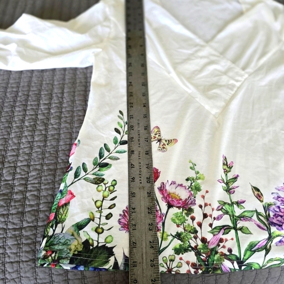 MISSLOOK White Floral Butterfly V-neck Top 2XL - Picture 8 of 9